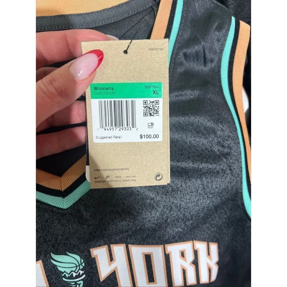 9. Nike NWT New York Liberty Sabrina Ionescu #20 Black Victory Explorer Jersey